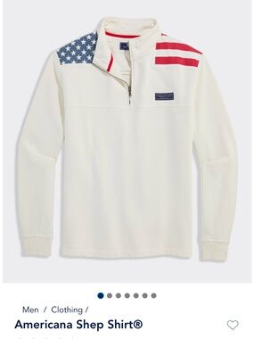 Vineyard Vines Cream Quarter‑Zip Pullover with Red & Navy Accents